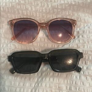 Stylish Pink and Black Sunglasses Set
